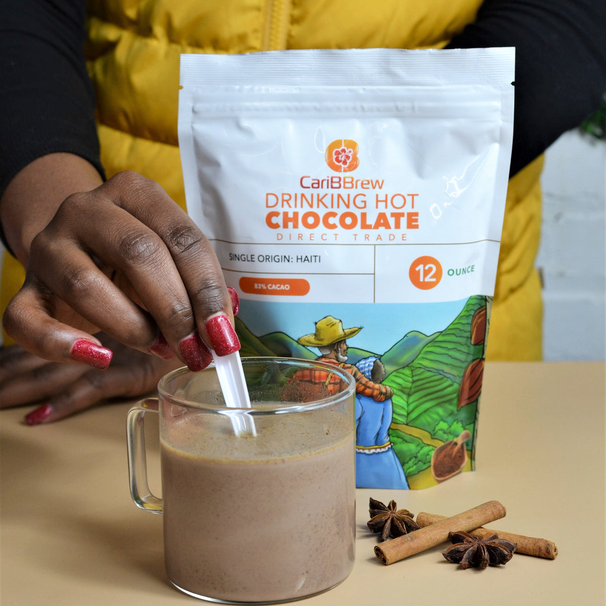 Spiced Vanilla Haitian Hot Chocolate - 2 Bags - Caribbrew8 oz